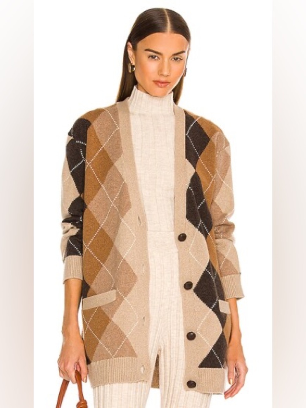 Nili Lotan | Argyle Cardigan Sweater, S